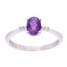 9ct White Gold Amethyst and Diamond Dress Ring