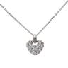 18ct White Gold 0.05ct Diamond Lattice Heart Pendant And Chain 18"