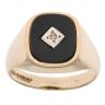 9ct Yellow Gold 0.01ct Diamond and Onyx Signet Ring