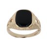 9ct Yellow Gold Onyx Patterned Signet Ring