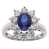 18ct White Gold 1.21ct Brilliant Cut Diamond and Sapphire Cluster Ring