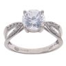 9ct White Gold Cubic Zirconia Single Stone Ring