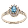 9ct Yellow Gold Cubic Zirconia and Blue Topaz Cluster Ring