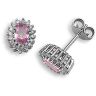 9ct White Gold 0.25ct Diamond & Pink Sapphire Stud Earrings