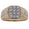 18ct Yellow and White Gold 0.35ct Diamond Signet Ring