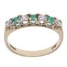 9ct Yellow Gold Emerald and Cubic Zirconia Half Eternity Ring