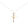9ct Yellow Gold Crucifix Pendant & Chain 16"