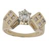 14ct Yellow Gold 0.90ct Brilliant And Princess Cut Diamond Solitaire Ring