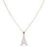 9ct Yellow Gold Cubic Zirconia A Pendant and Chain 18"