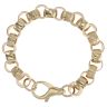9ct Yellow Gold Patterned and Plain Belcher Bracelet 8.5"