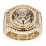 14ct Yellow And White Gold Cubic Zirconia Anchor Signet Ring