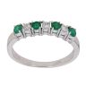 18ct White Gold 0.10ct Diamond And Emerald Ring