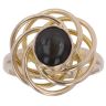 9ct Yellow Gold Onyx Swirl Single Stone Ring