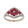 9ct Yellow Gold 0.15ct Diamond and Ruby Cluster Ring