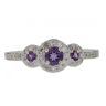 9ct White Gold 0.29ct Diamond And Amethyst Ring