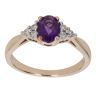 9ct Yellow Gold 0.12ct Diamond And Created Amethyst Ring