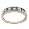 9ct Yellow Gold Blue Topaz Half Eternity Ring