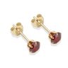 9ct Yellow Gold Red Cubic Zirconia Stud Earrings 4mm