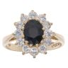 9ct Yellow Gold Sapphire and Cubic Zirconia Cluster Ring