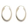 14ct Yellow and White Gold Greek Key Trio Oval Hoop Earrings