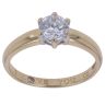 9ct Yellow Gold Cubic Zirconia Single Stone Ring