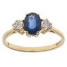 18ct Yellow Gold 0.30ct Brilliant Cut Diamond and Sapphire Ring