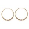22ct Yellow and White Gold Eternity Bead Hoop Earrings