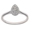 9ct White Gold 0.16ct Brilliant Cut Diamond Pear Cluster Ring