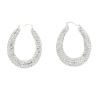 Sterling Silver Crystal Glitter Creole Earrings by Icesia