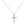 18ct White Gold 0.70ct Diamond Cross Pendant and Chain 20"