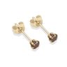 9ct Yellow Gold Brown Cubic Zirconia Stud Earrings 3mm
