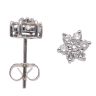 14ct White Gold 0.50ct Brilliant Cut Diamond Cluster Stud Earrings