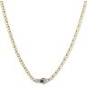 14ct Yellow Gold Monaco Curb Classic Alternate Flex Pave Lock Chain 18"