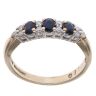 9ct Yellow Gold 0.10ct Diamond and Sapphire Fancy Ring