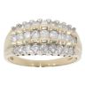 9ct Yellow Gold 1.00ct Three Row Diamond Fancy Ring