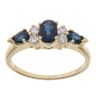 18ct Yellow Gold 0.21ct Diamond and Sapphire Ring