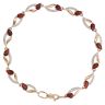 14ct Yellow Gold Cubic Zirconia and Garnet Bracelet 7"