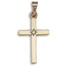 9ct Yellow Gold 0.03ct Diamond Cross