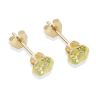 9ct Yellow Gold Light Peridot Cubic Zirconia Stud Earrings 5mm