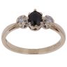 9ct Yellow Gold 0.10ct Diamond and Sapphire Three Stone Ring