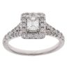 Platinum 0.78ct Emerald And Brilliant Cut Diamond Cluster Ring
