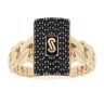 14ct Yellow Gold Monaco Classic Black Cubic Zirconia Pave Signet Ring
