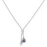 18ct White Gold 0.05ct Diamond and Black and White Pearl Necklace 18"
