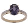 9ct Yellow Gold 0.05ct Diamond and Iolite Single Stone Ring