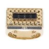 14ct Yellow Gold Monaco Black Cubic Zirconia Signet Ring