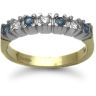 9ctYellow Gold Diamond 0.15ct & Sapphire Half Eternity Ring