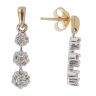 18ct Yellow and White Gold 0.50ct Brilliant Cut Diamond Cluster Drop Earrings
