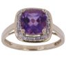 9ct Yellow Gold 0.20ct Brilliant Cut Diamond and Amethyst Cluster Ring