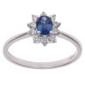 18ct White Gold 0.25ct Brilliant Cut Diamond and Sapphire Cluster Ring