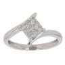 9ct White Gold 0.20ct Brilliant Cut Diamond Cluster Twist Ring